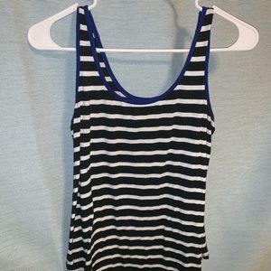 White and Black striped tank top